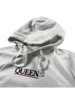 Queen Official Merch Unisex Hoodie Sweatshirt White • Medium